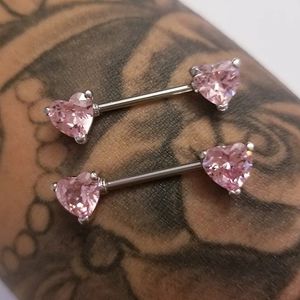 Pink cubic nipple rings